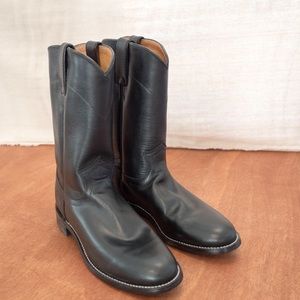 Genuine leather black Justin cowboy boots